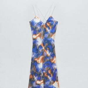 Elegant Multicolor Spaghetti Strap Zara Maxi Dress